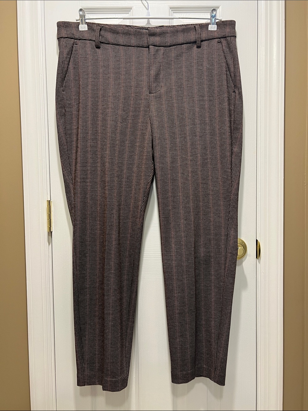 Liverpool Los Angeles Kelsey Ponte Pants - Black & Brick Jacquard Size 16W